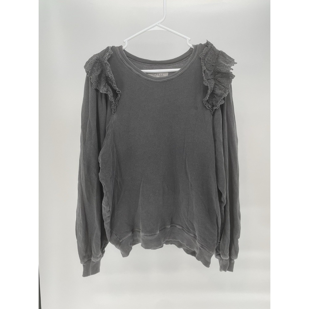 The GREAT. Ruffled Sleeve Long Sleeve Baggy Sweater Size 1 (small)